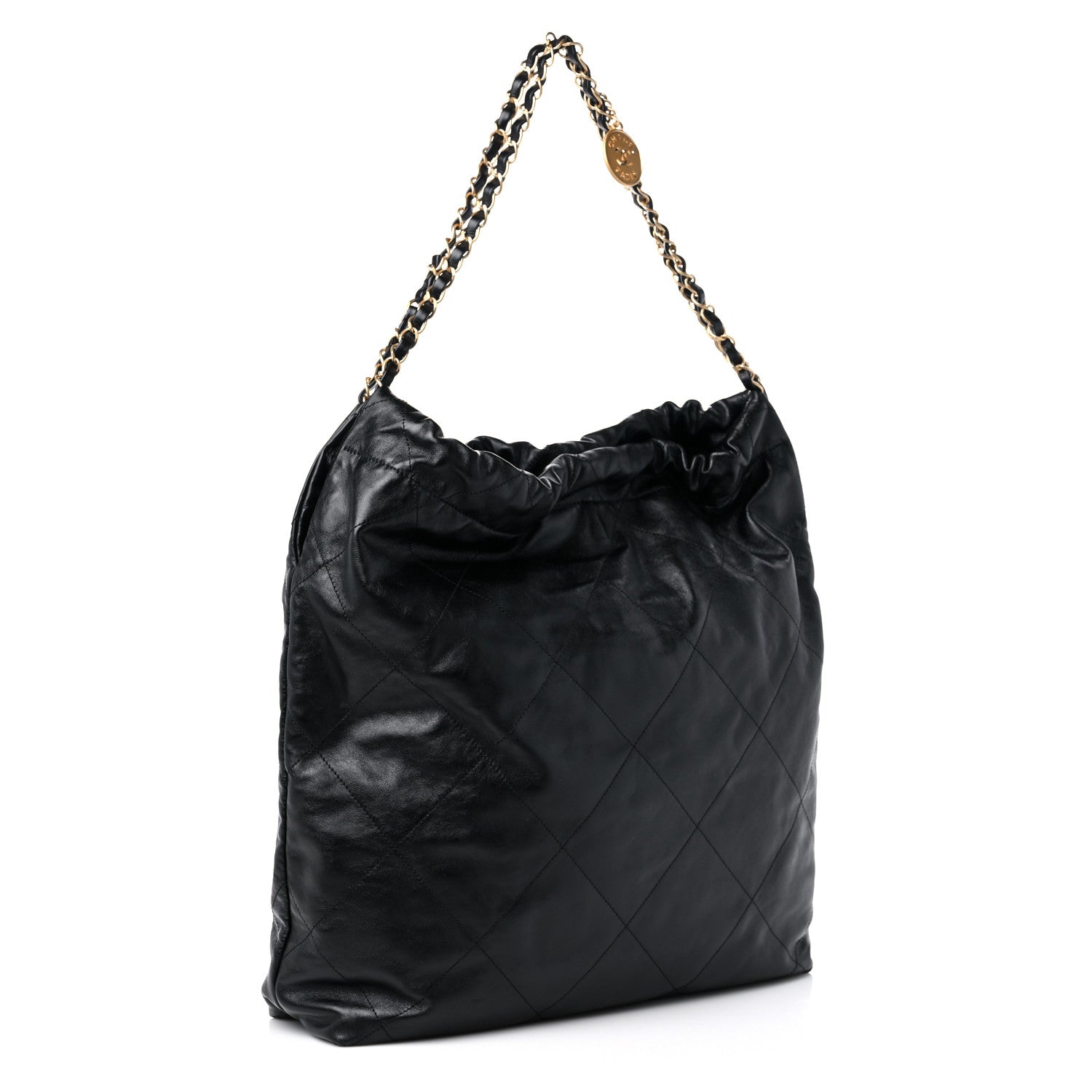 Chanel Shiny Calfskin Quilted Large Chanel 22 Black 4 of 12
