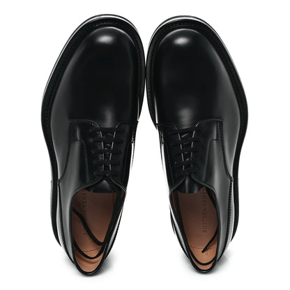 Bottega Veneta Scarpa Pelle Level Lace Up Mens Derby Shoes 44.5 Black 2 of 9