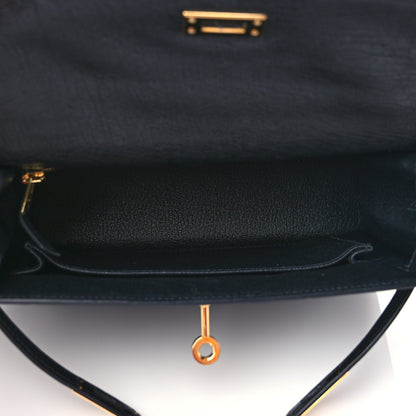 Hermes Ostrich Kelly Sellier 25 Black 5 of 9
