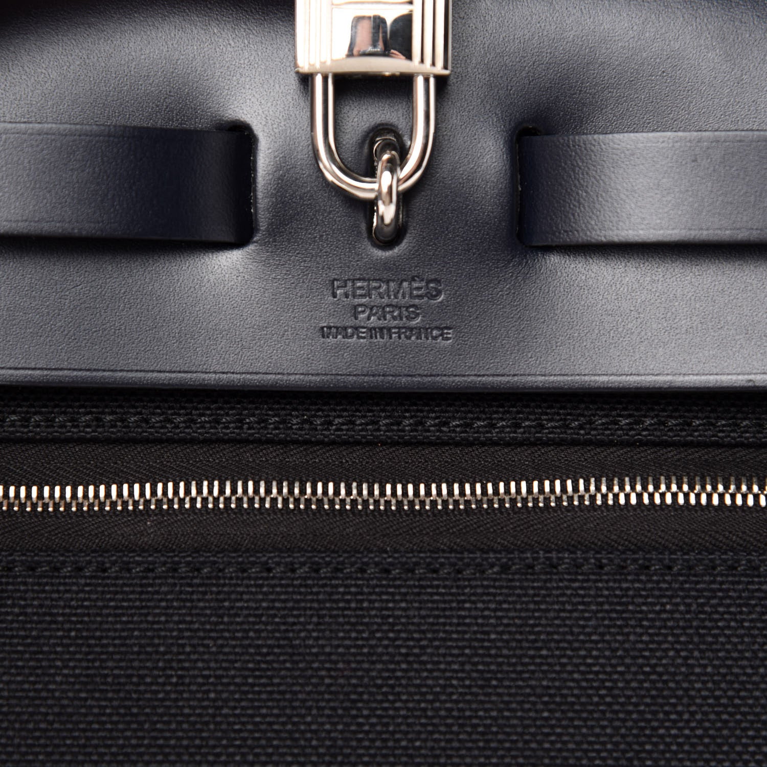 Hermes Military Toile Vache Hunter Herbag Zip PM 31 Black Bleu Indigo 8 of 10