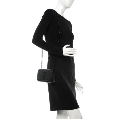 Saint Laurent Grain De Poudre Small Monogram Kate Satchel Black 2 of 7
