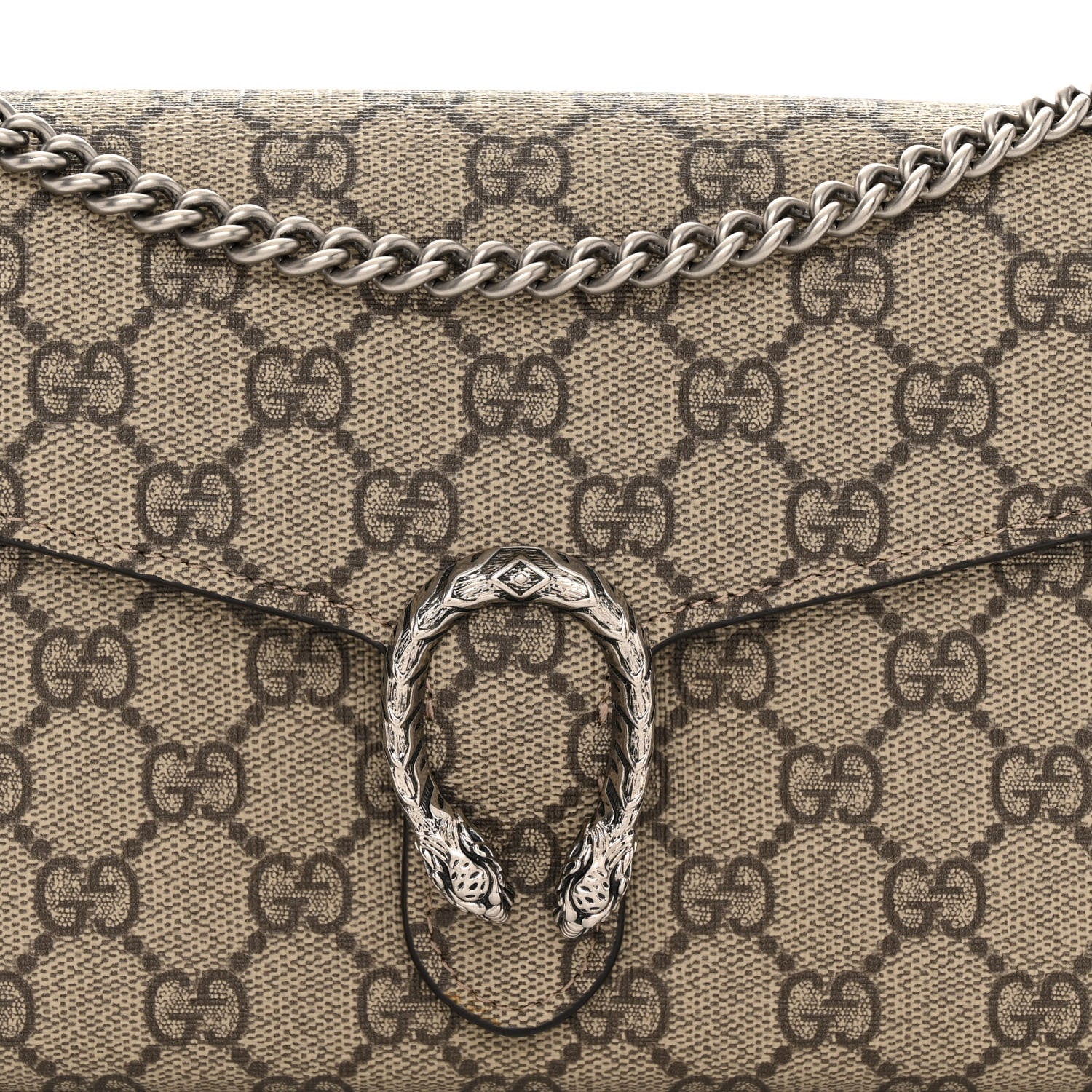 Gucci GG Supreme Monogram Mini Dionysus Chain Wallet Beige Taupe 8 of 10