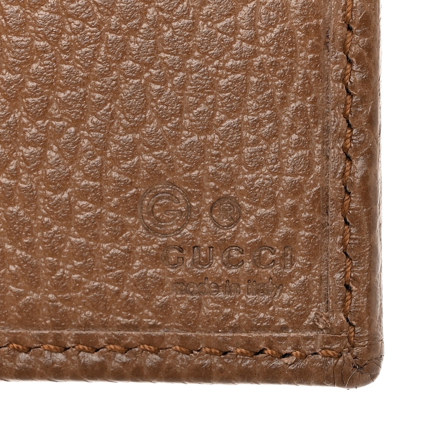 Gucci Monogram Dollar Calfskin Continental Flap Wallet Beige Ebony Tabacco 6 of 7
