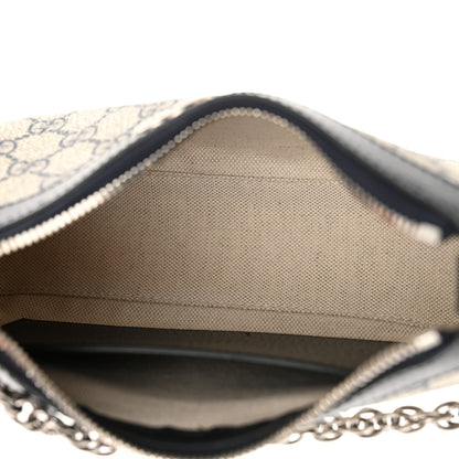 Gucci GG Supreme Monogram Textured Dollar Calfskin Web Small Ophidia GG Handbag Beige Blue 5 of 13