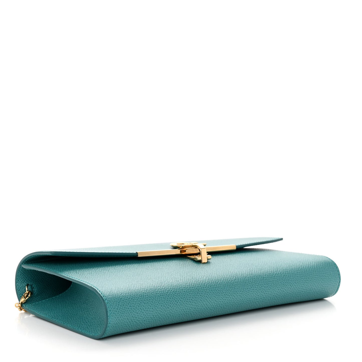 Hammered Calfskin Gancio Shoulder Bag Jade Vine
