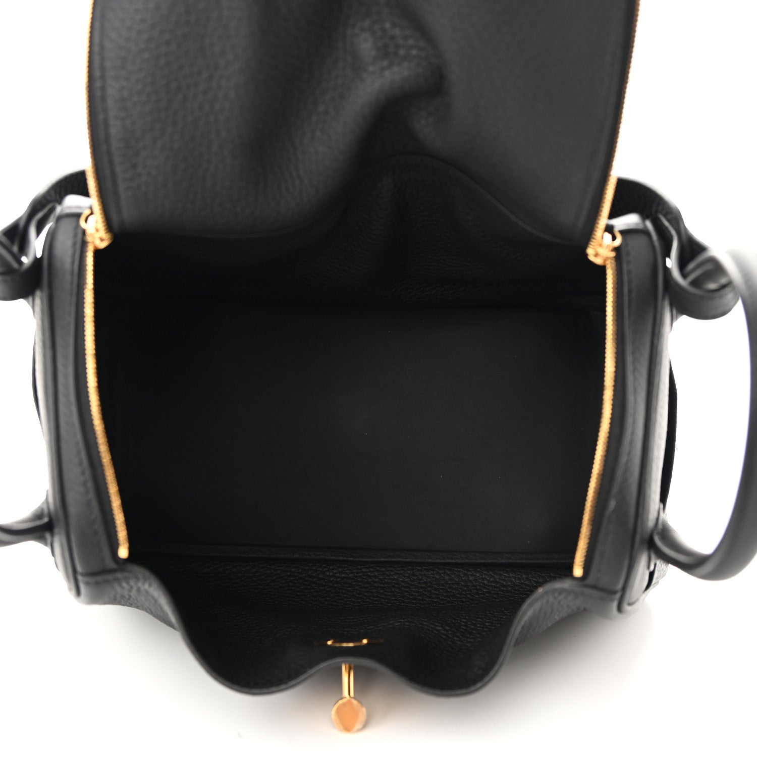 Hermes Taurillon Clemence Lindy 26 Black 5 of 10