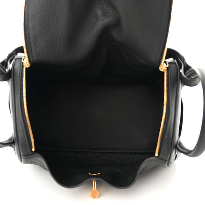 Hermes Taurillon Clemence Lindy 26 Black 5 of 10