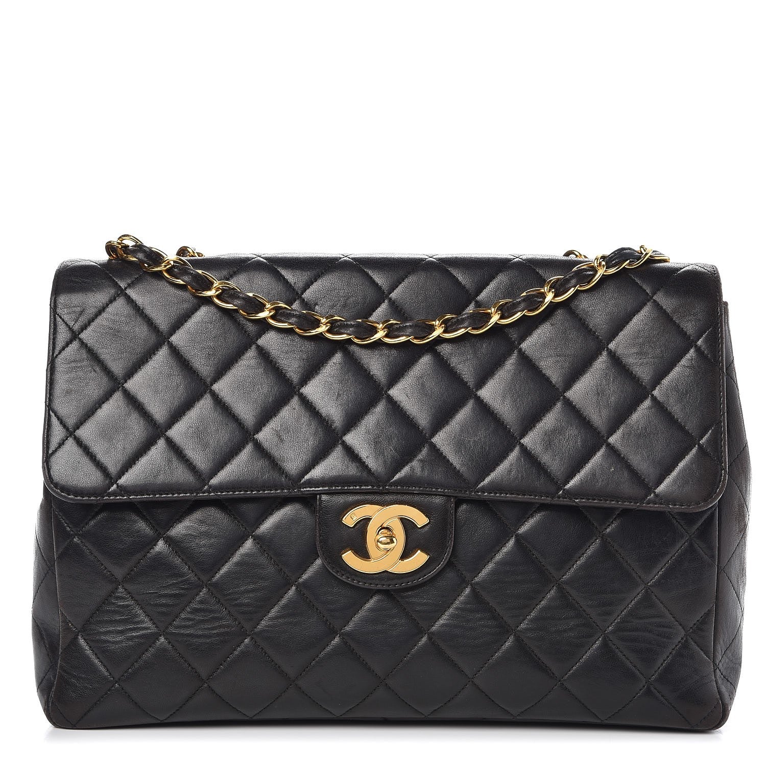 Chanel Lambskin Quilted Jumbo Single Flap Black 1 of 21