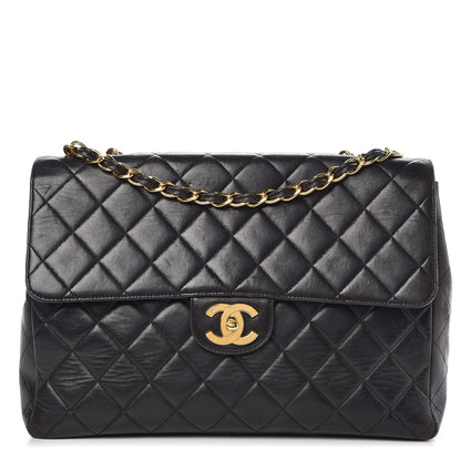 Chanel Lambskin Quilted Jumbo Single Flap Black 1 of 21