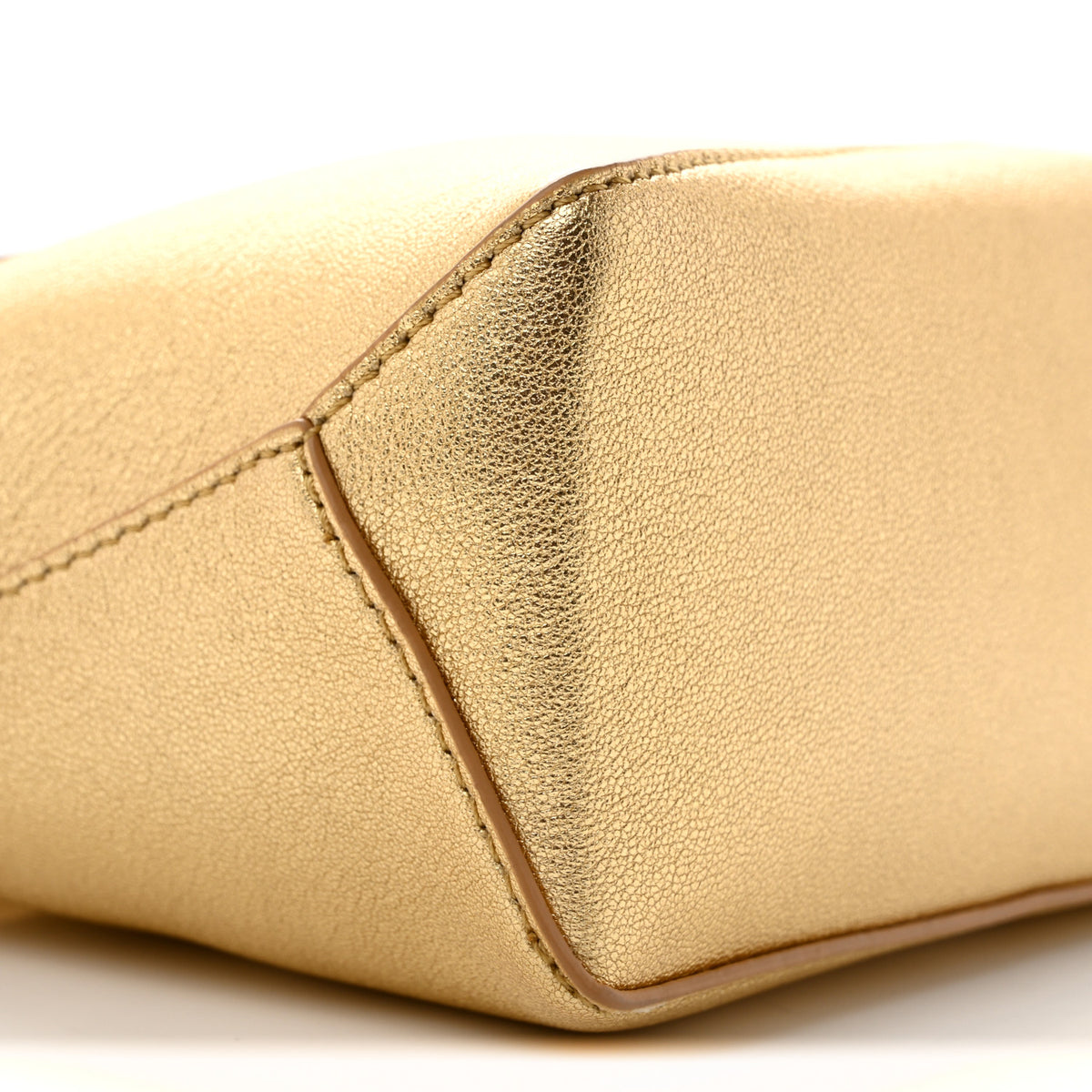Laminated Lambskin Mini Puzzle Edge Bag Gold