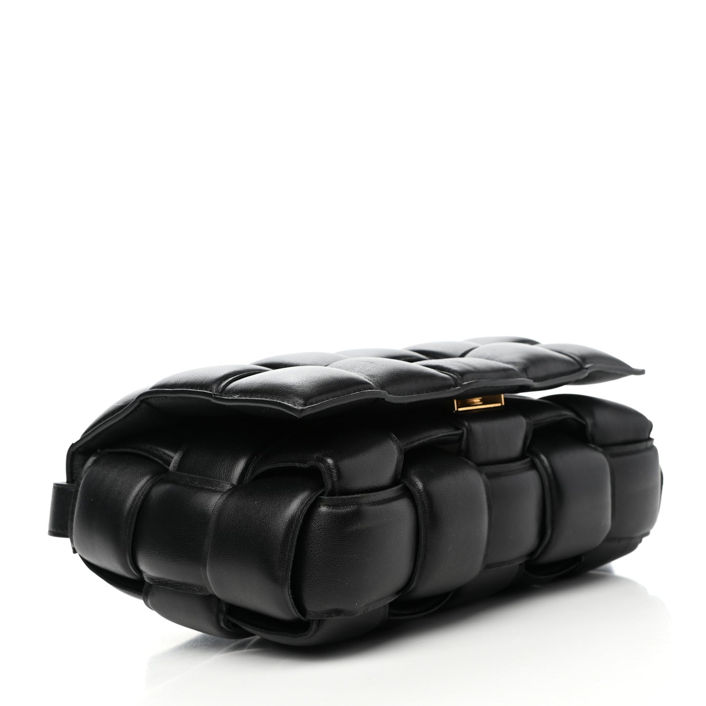 Nappa Maxi Intreccio Padded Cassette Crossbody Bag Black