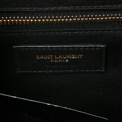 Saint Laurent Grain De Poudre Mixed Matelasse Large Triquilt Monogram Satchel Nude Powder 6 of 11