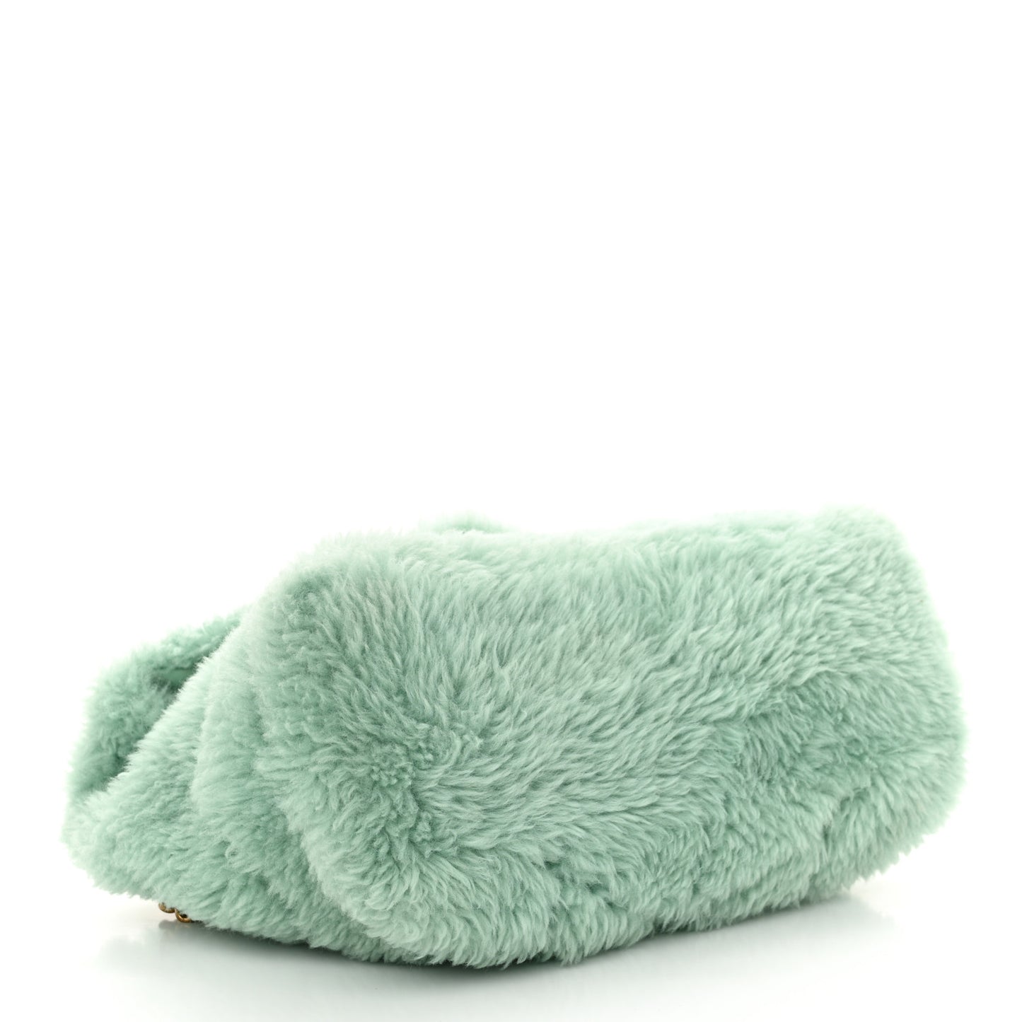 Merino Shearling Lambskin Quilted Small Loulou Puffer Monogram Chain Satchel Iced Mint