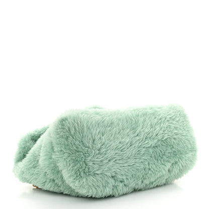 Saint Laurent Merino Shearling Lambskin Quilted Small Loulou Puffer Monogram Chain Satchel Iced Mint 4 of 11