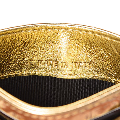 Chanel Metallic Calfskin Crocodile Embossed Cocodile Card Holder Gold 9 of 11