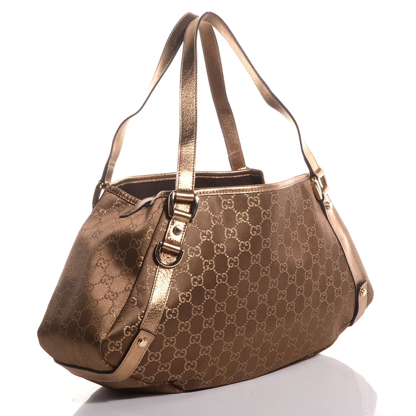 Satin Monogram Medium Abbey Shoulder Bag Bronze