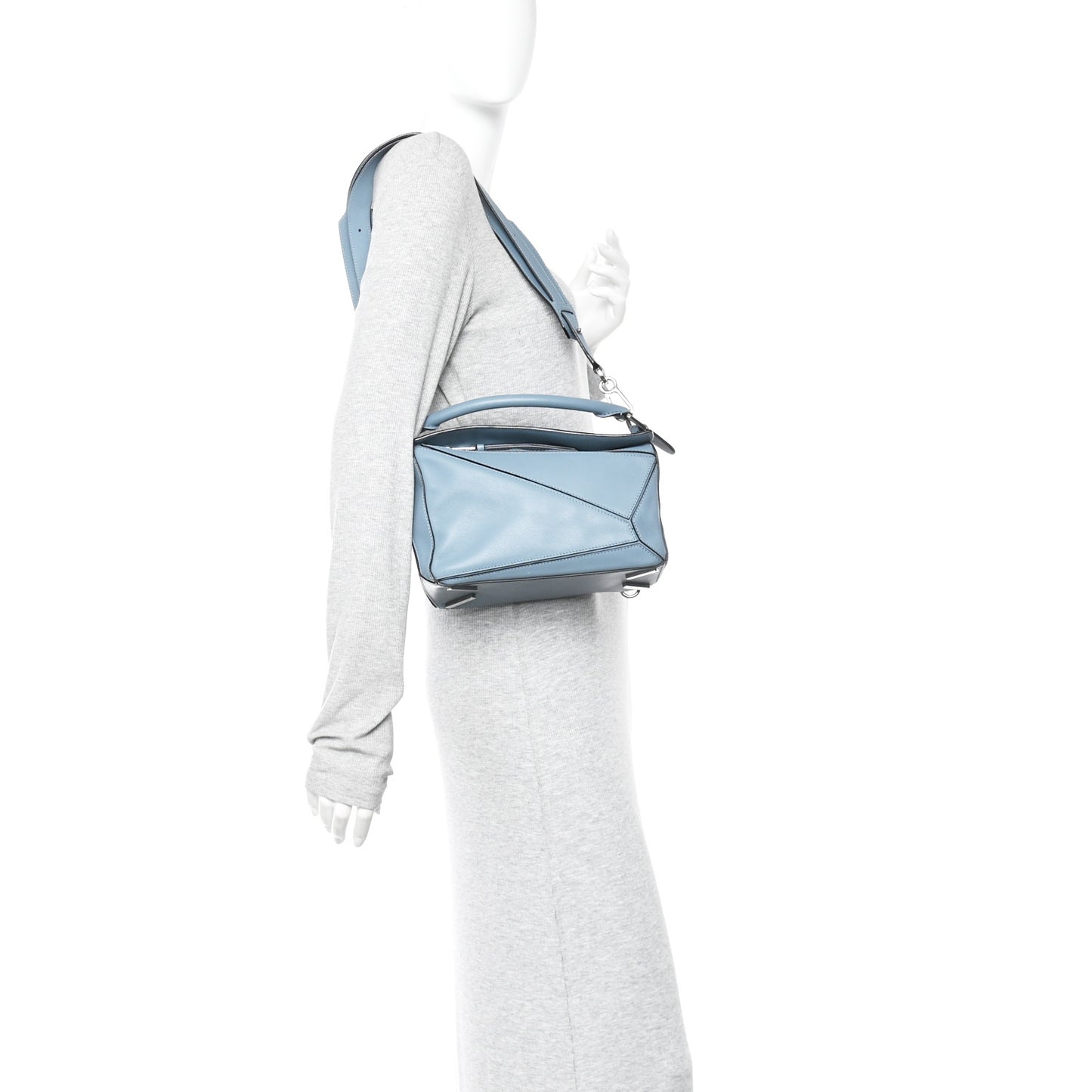 Calfskin Small Puzzle Bag Stone Blue