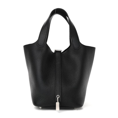 Hermes Taurillon Clemence Picotin Lock 18 PM Black 1 of 9