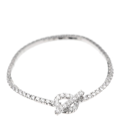 Hermes 18K White Gold Diamond Finesse Link Bracelet XS 1 of 5