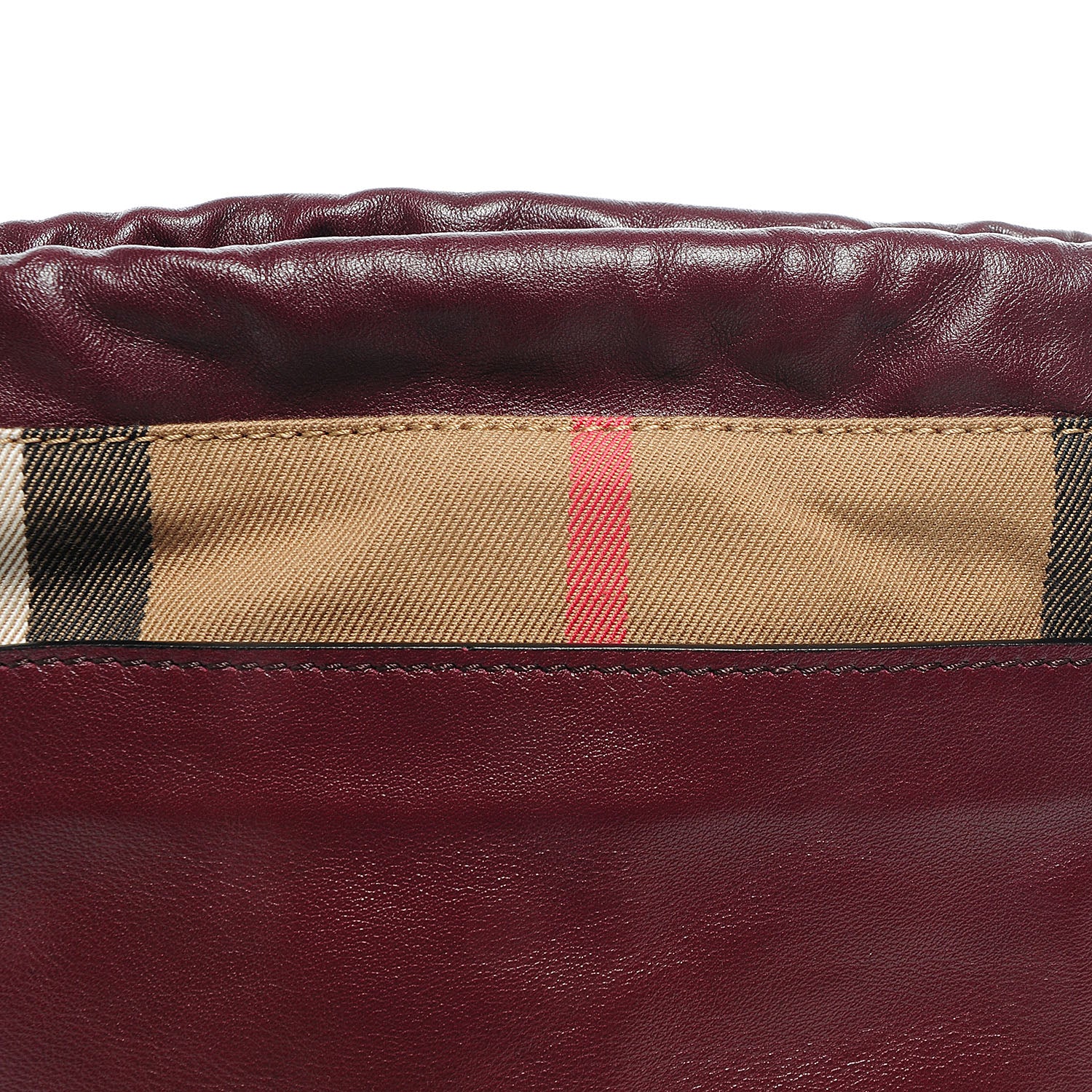 Burberry Calfskin House Check Little Crush Deep Claret 4 of 12