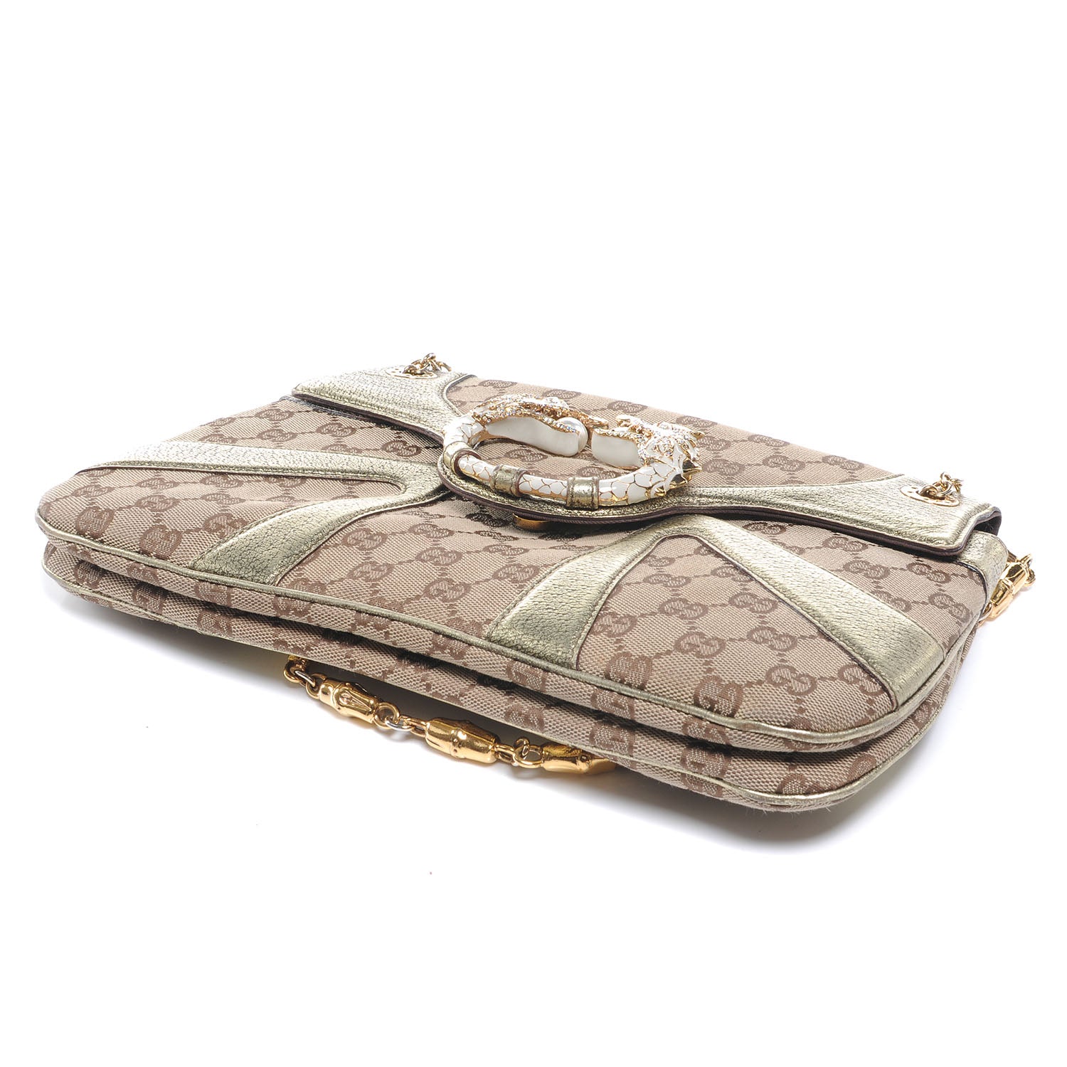 Gucci Monogram Tom Ford Jeweled Dragon Bag 4 of 7