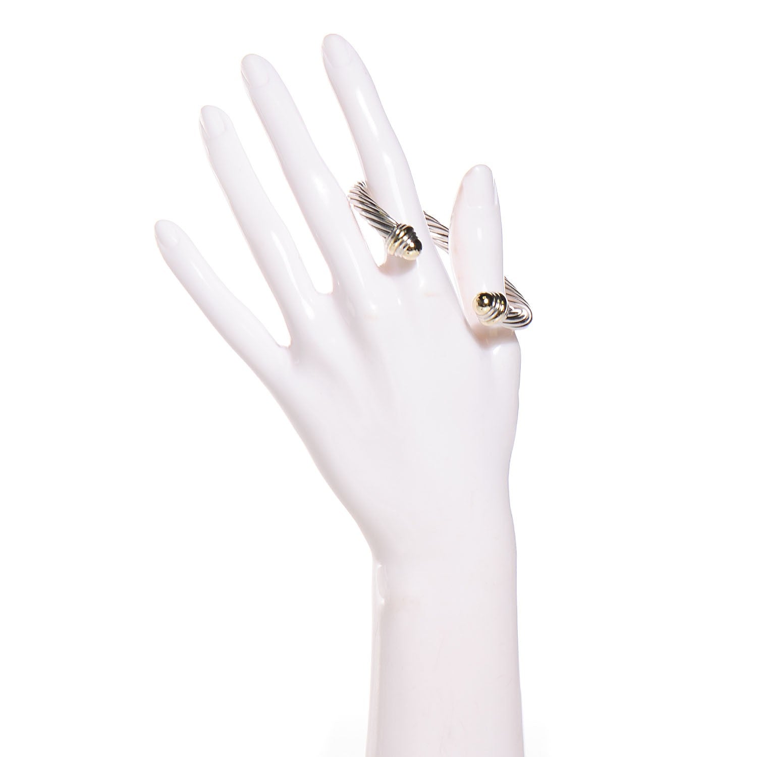 David Yurman Sterling Silver 14K Yellow Gold 7mm Cable Classics Bracelet 2 of 5