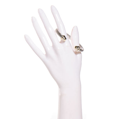 David Yurman Sterling Silver 14K Yellow Gold 7mm Cable Classics Bracelet 2 of 5