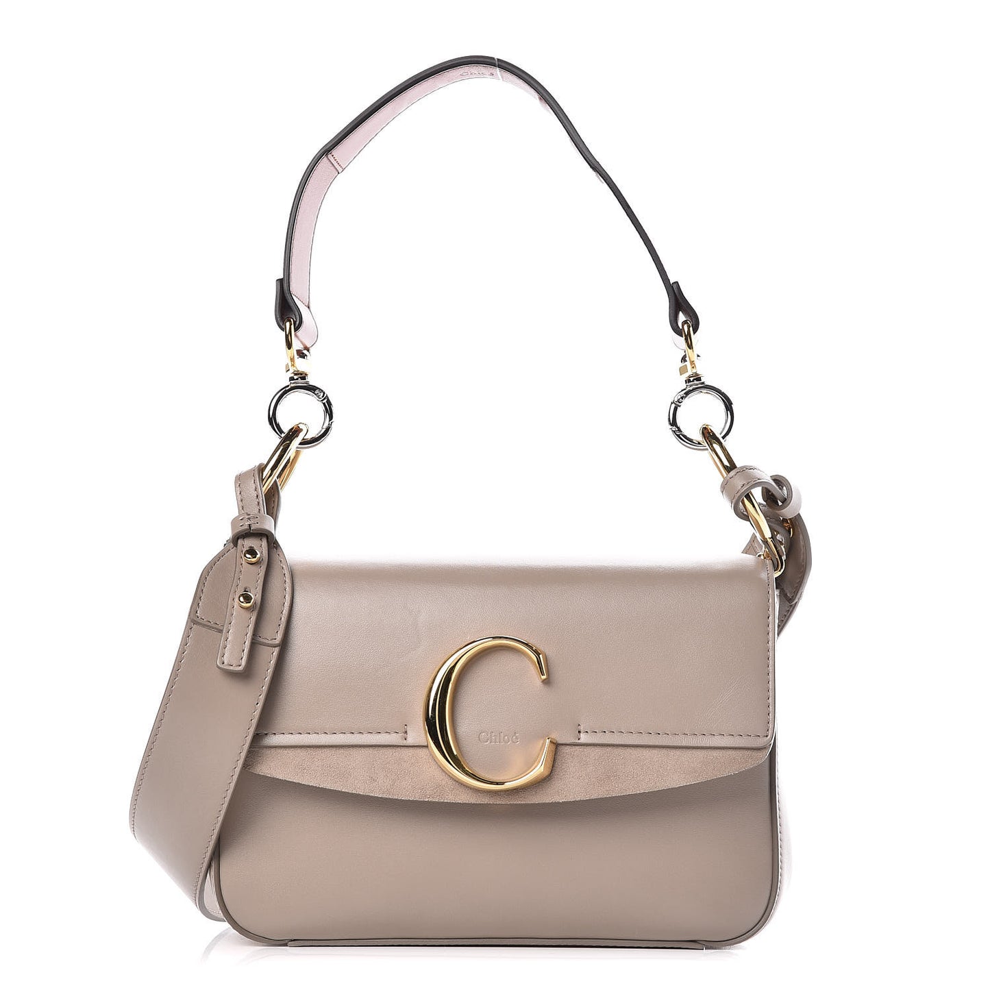 Calfskin Small C Double Carry Motty Grey
