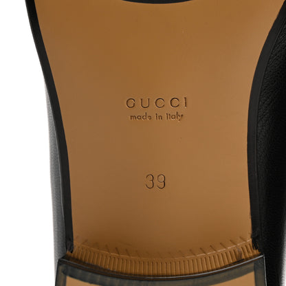 Gucci Goatskin Womens Horsebit Mid-Heel Loafers 39 Black 8 of 9
