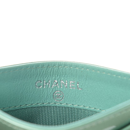 Chanel Patent Quilted Card Holder Green 6 of 9