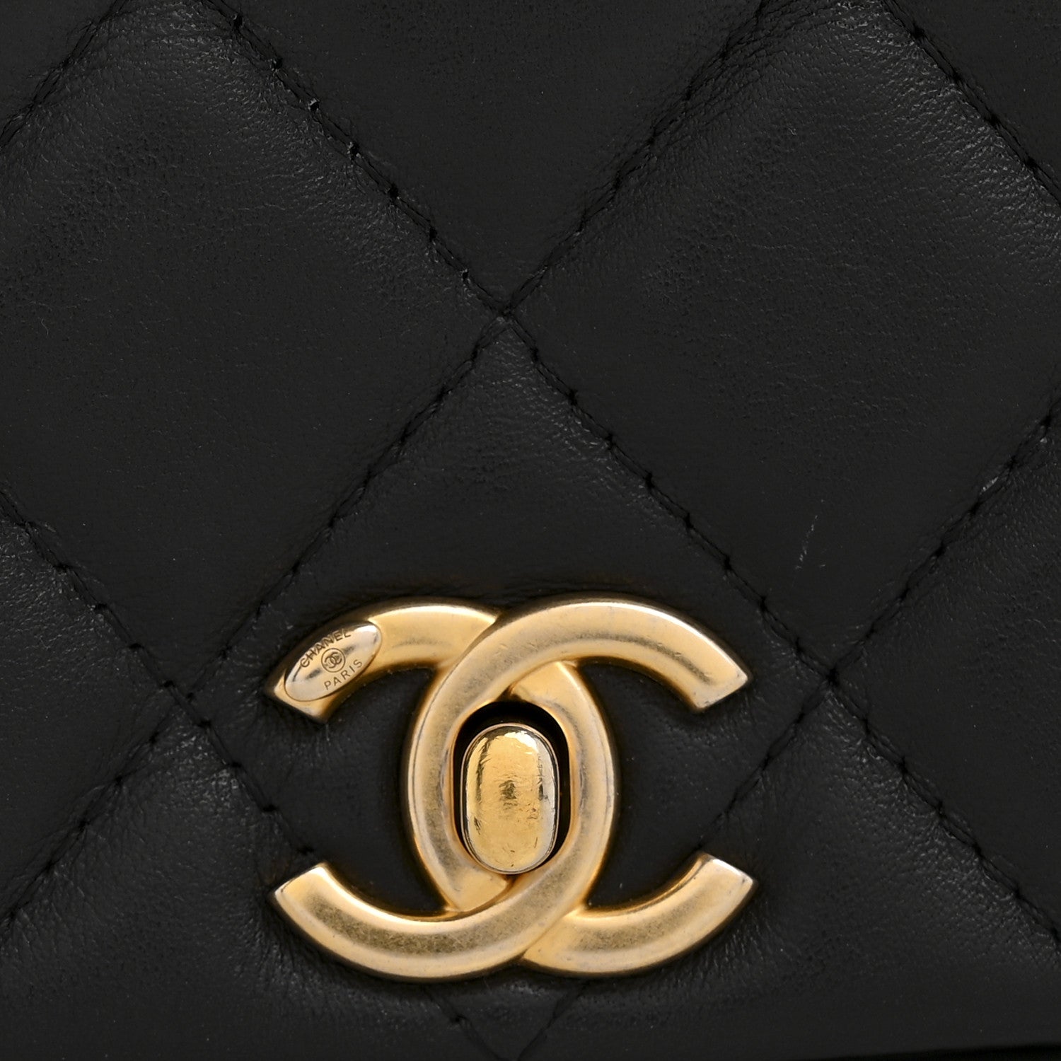 Chanel Calfskin Quilted Coco Mail Clutch With Chain Black 12 of 12