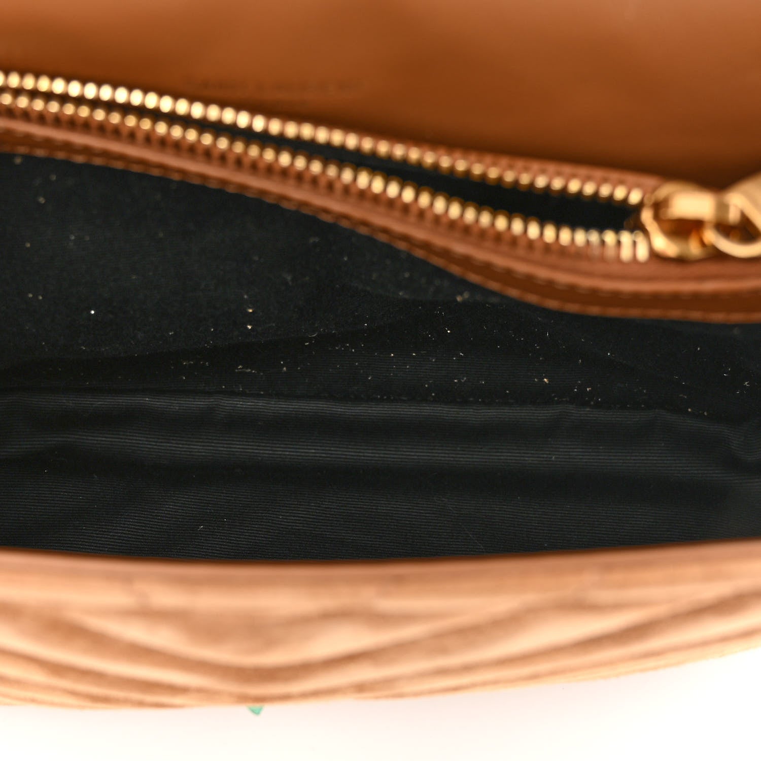 Saint Laurent Suede Matelasse Chevron Monogram Medium College Bag Cinnamon 7 of 10