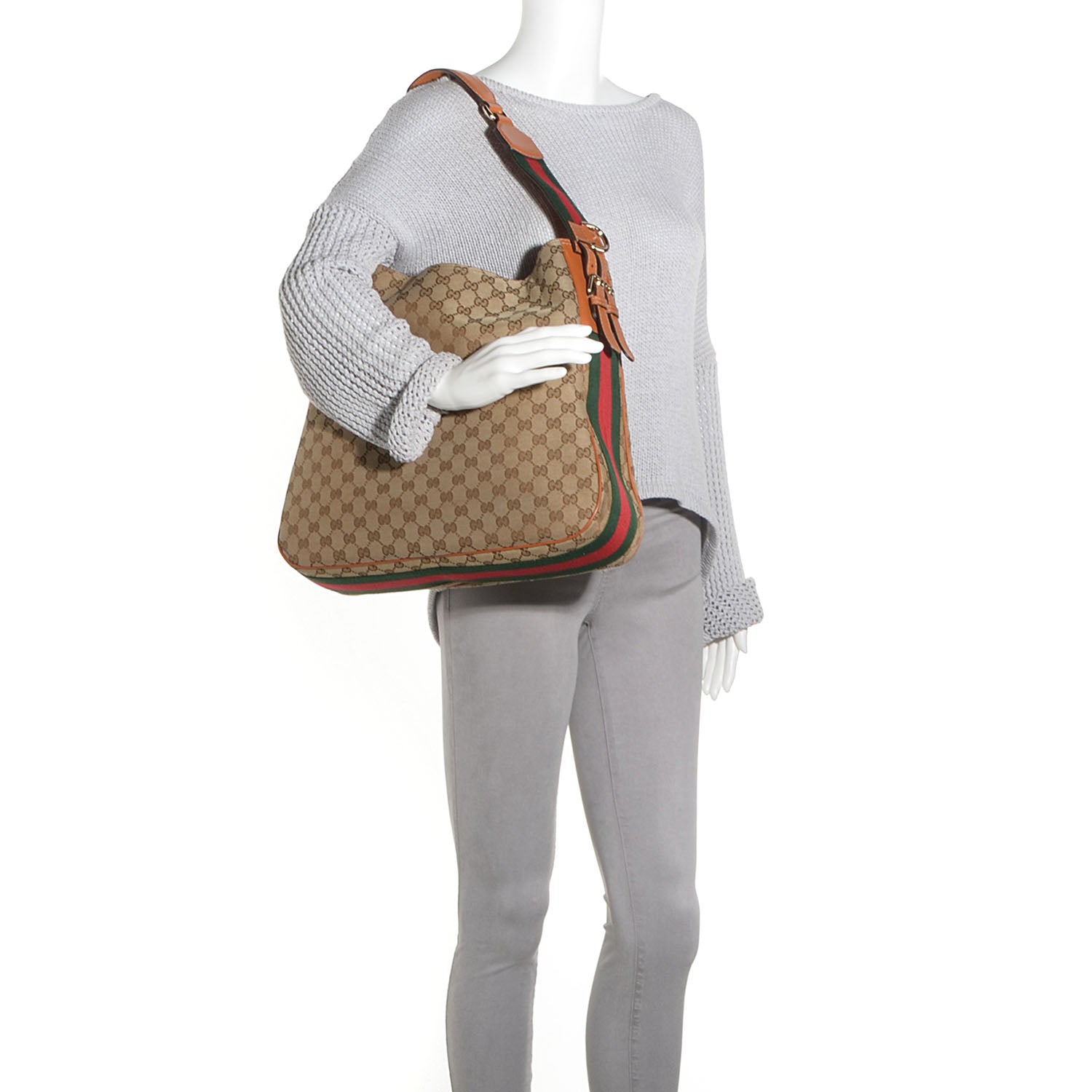 Gucci Monogram Medium Heritage Shoulder Bag Light Tobacco 2 of 7