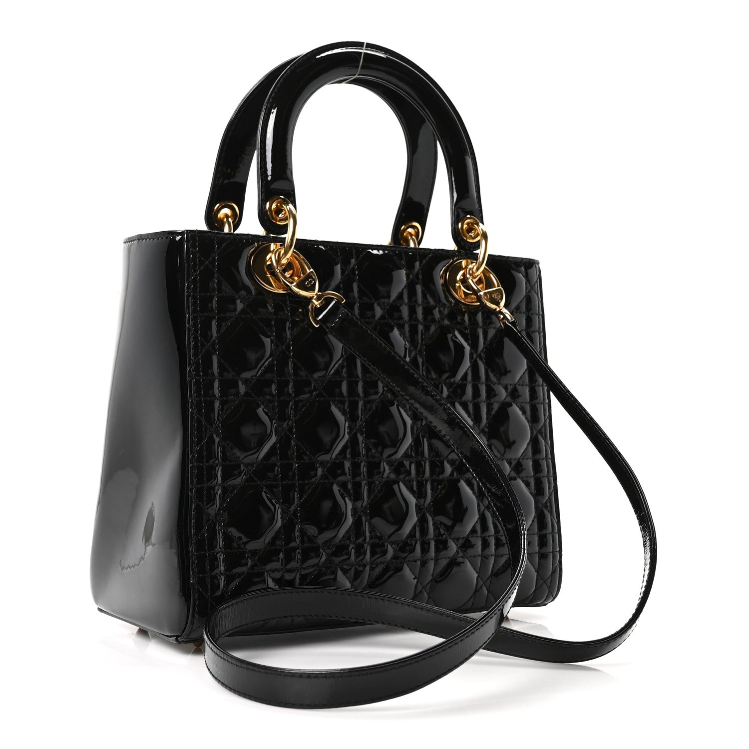 Christian Dior Patent Cannage Medium Lady Dior Black 3 of 10