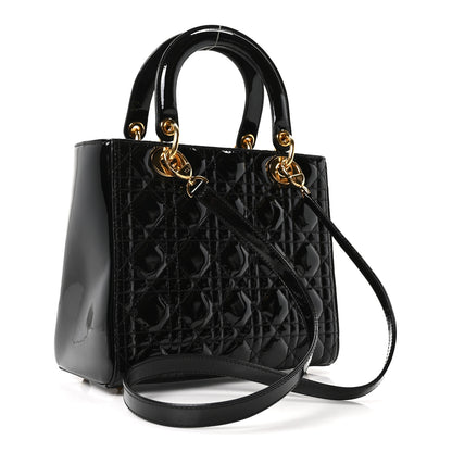 Christian Dior Patent Cannage Medium Lady Dior Black 3 of 10
