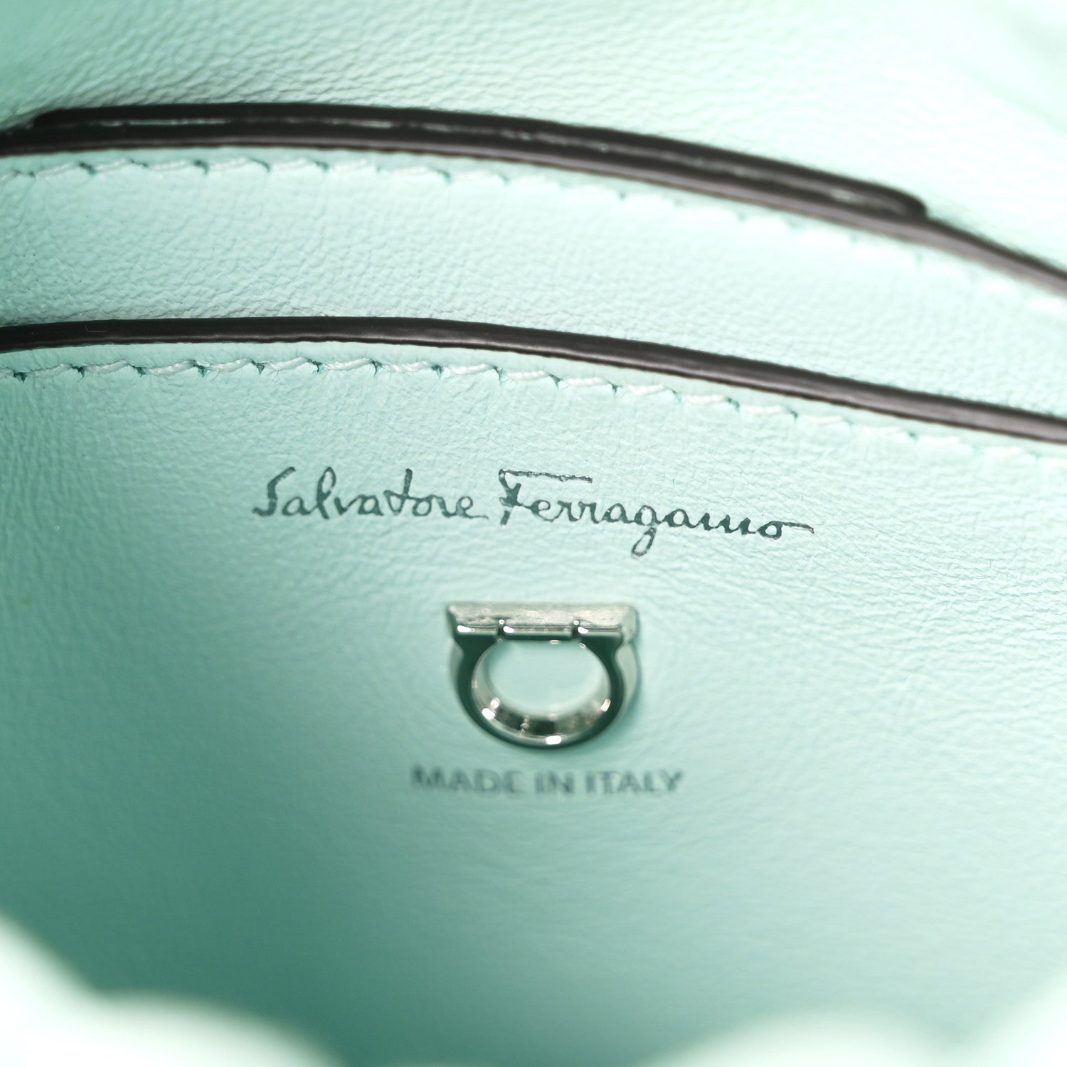 Salvatore Ferragamo Calfskin Crystal Small Cage Bag Blue 6 of 9
