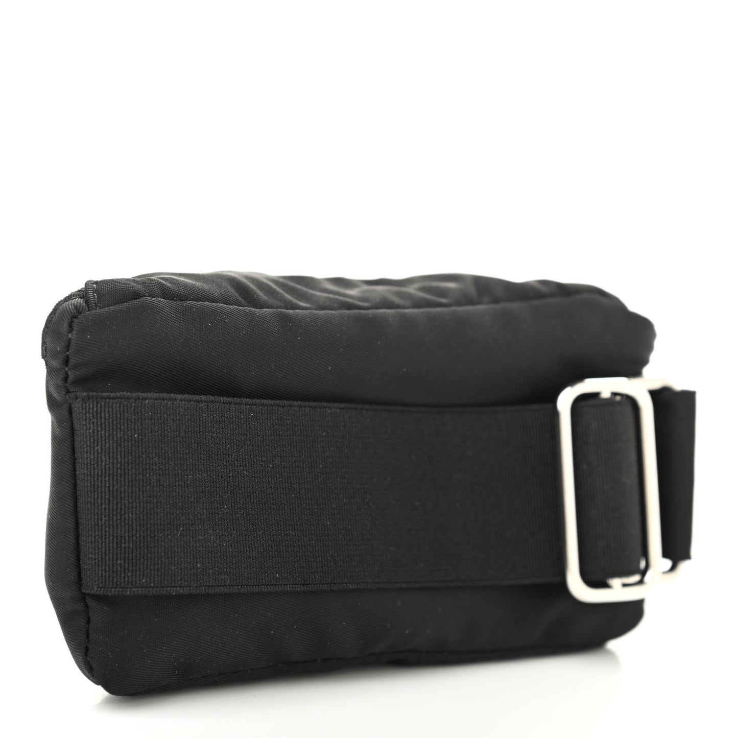 Re-Nylon Saffiano Metal Triangle Logo Mini Arm Pouch Black