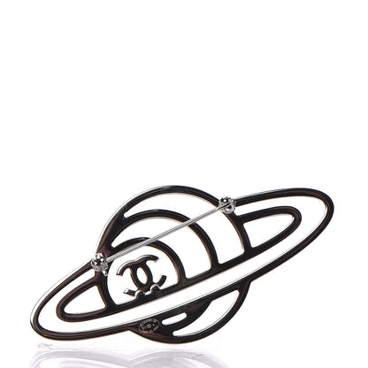 Chanel Ruthenium Crystal CC Planet Brooch Purple Light Blue 3 of 5
