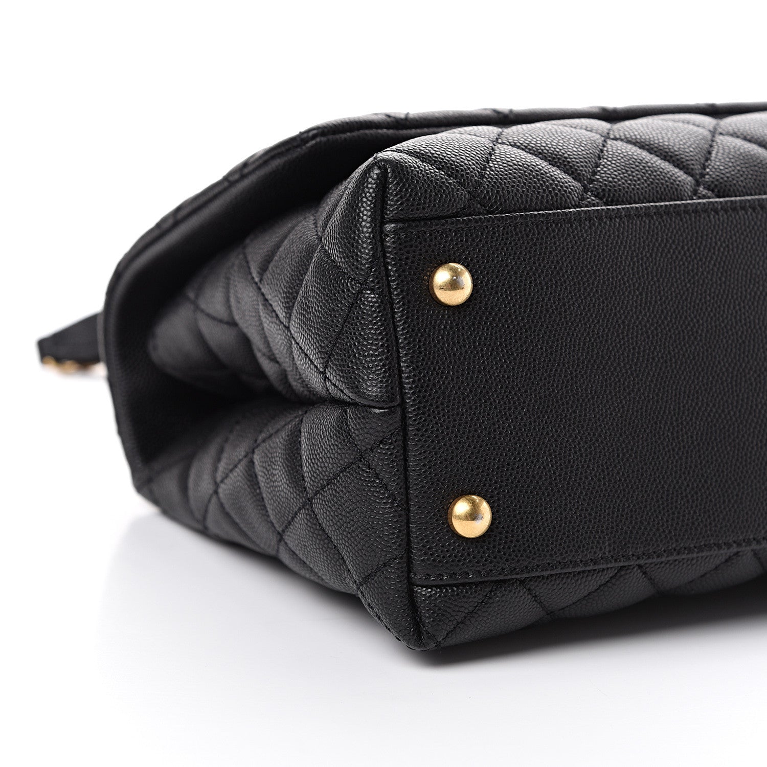 Chanel Caviar Lizard Embossed Quilted Small Coco Handle Flap Black 8 of 11