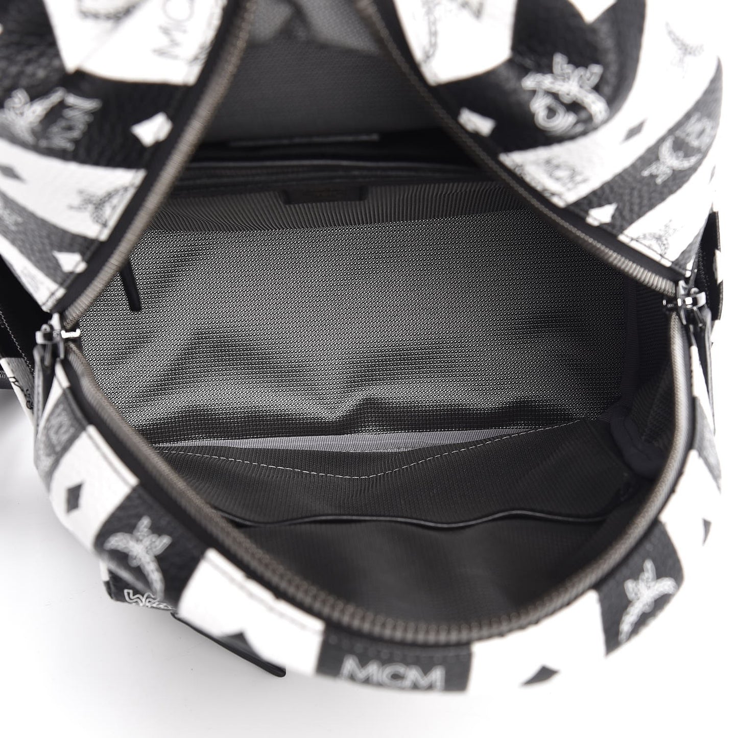 Striped Visetos Small Stark Backpack Black White