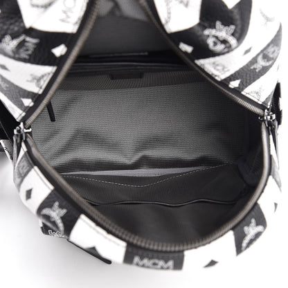 MCM Striped Visetos Small Stark Backpack Black White 5 of 8
