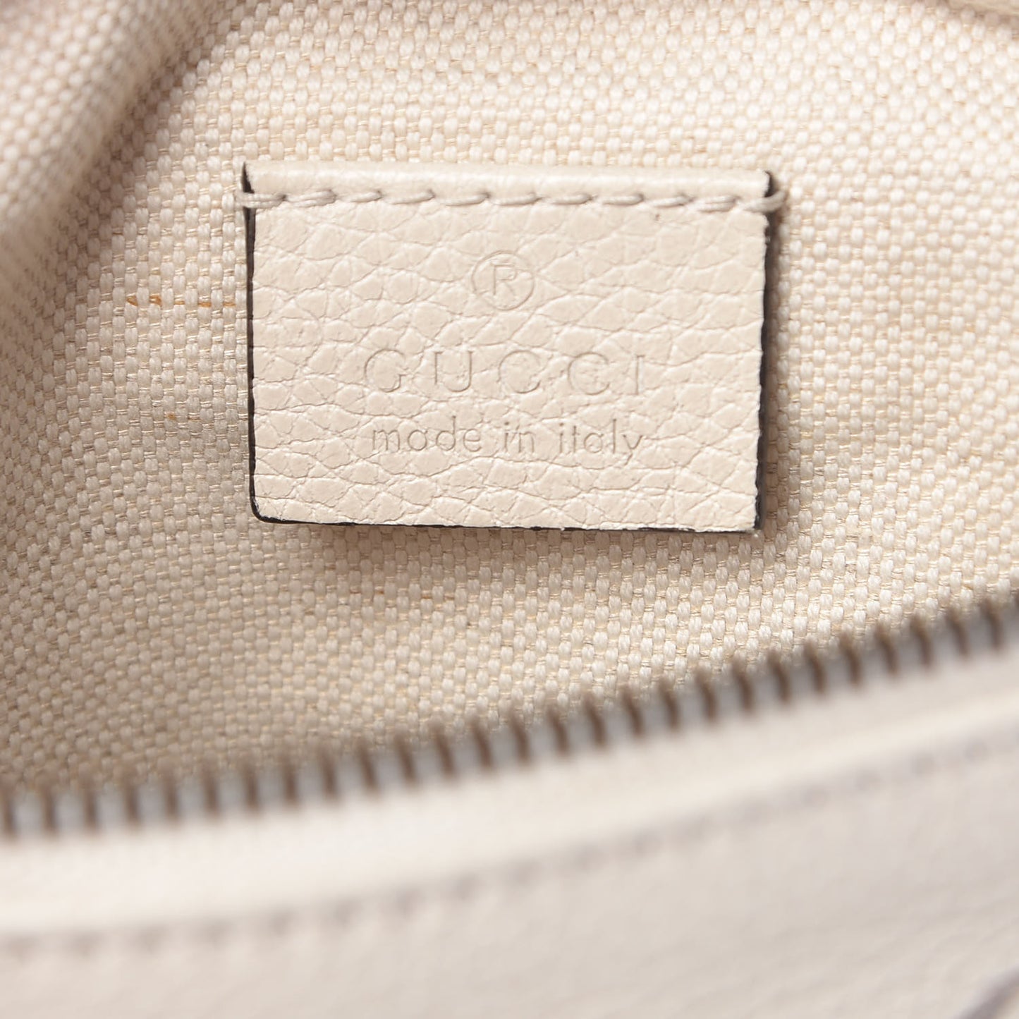 Grained Calfskin Small Logo Belt Bag White