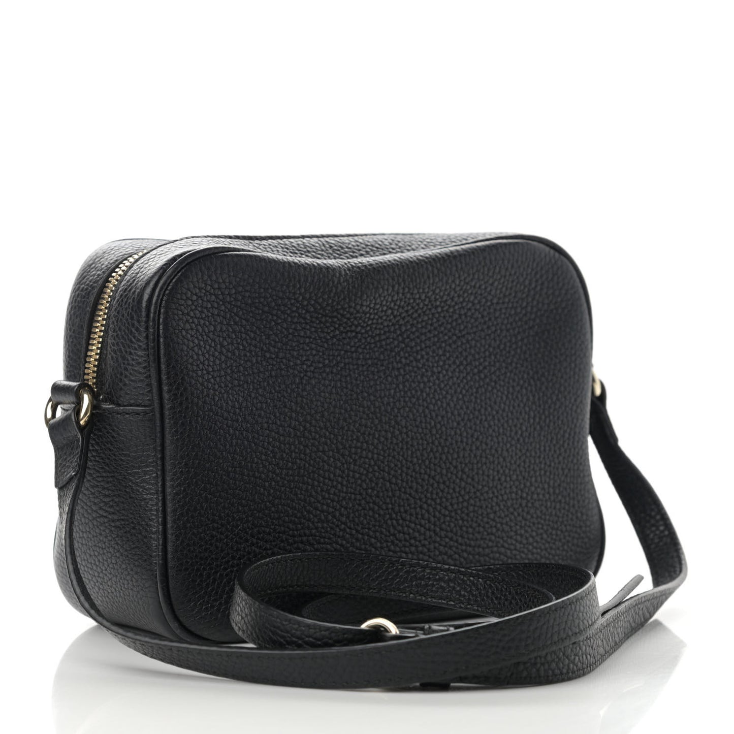 Pebbled Calfskin Small Soho Disco Bag Black