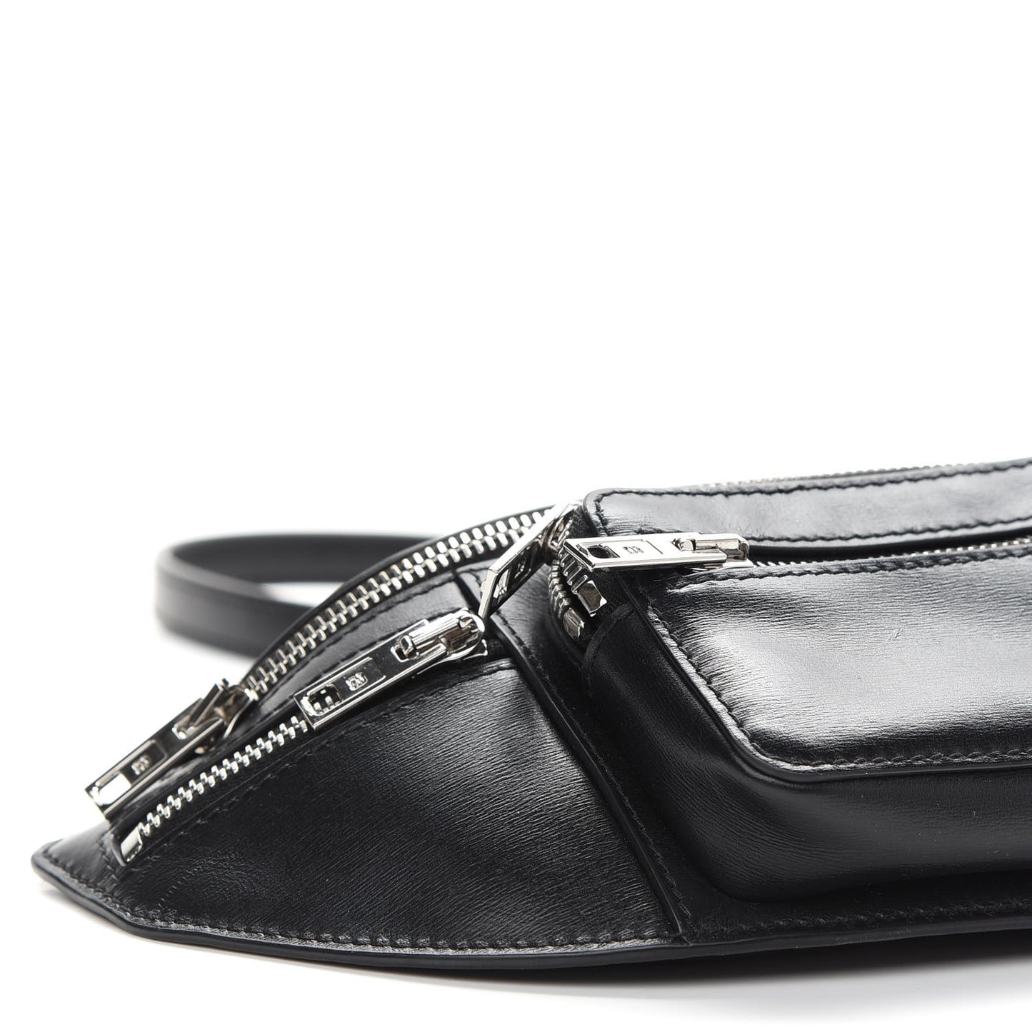Calfskin Mini Attica Top Handle Belt Bag Black