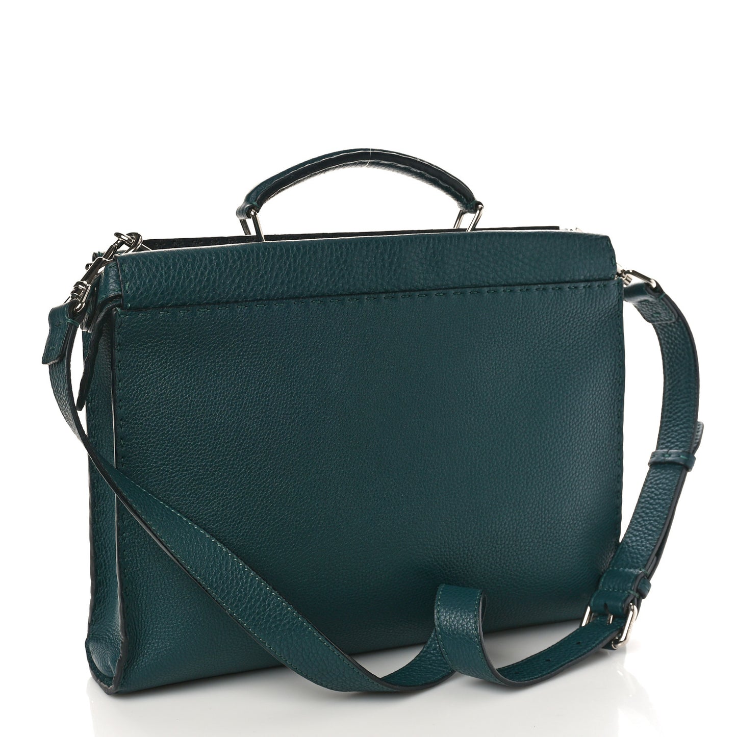 Cuoio Romano Selleria Bi-Color Large Peekaboo Iconic Fit Satchel Amazzonia Black