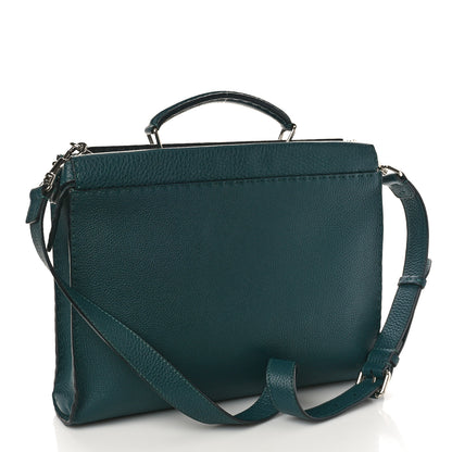 Fendi Cuoio Romano Selleria Bi-Color Large Peekaboo Iconic Fit Satchel Amazzonia Black 3 of 8