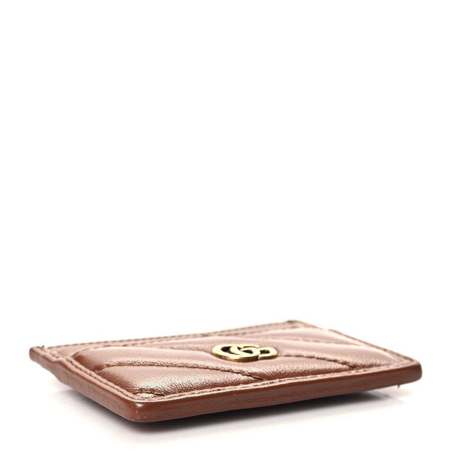 Gucci Azalea Calfskin Matelasse Diagonal GG Marmont Card Holder Cuir 4 of 6