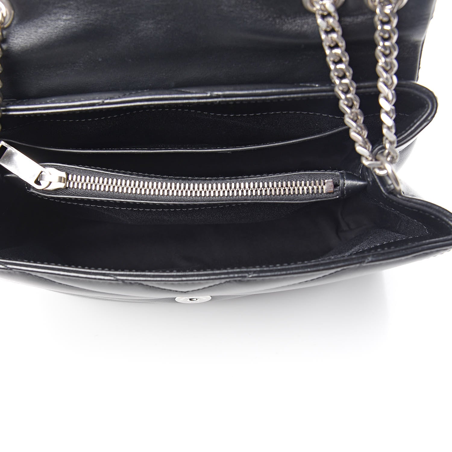 Saint Laurent Calfskin Y Quilted Monogram Small Loulou Chain Satchel Black 5 of 10
