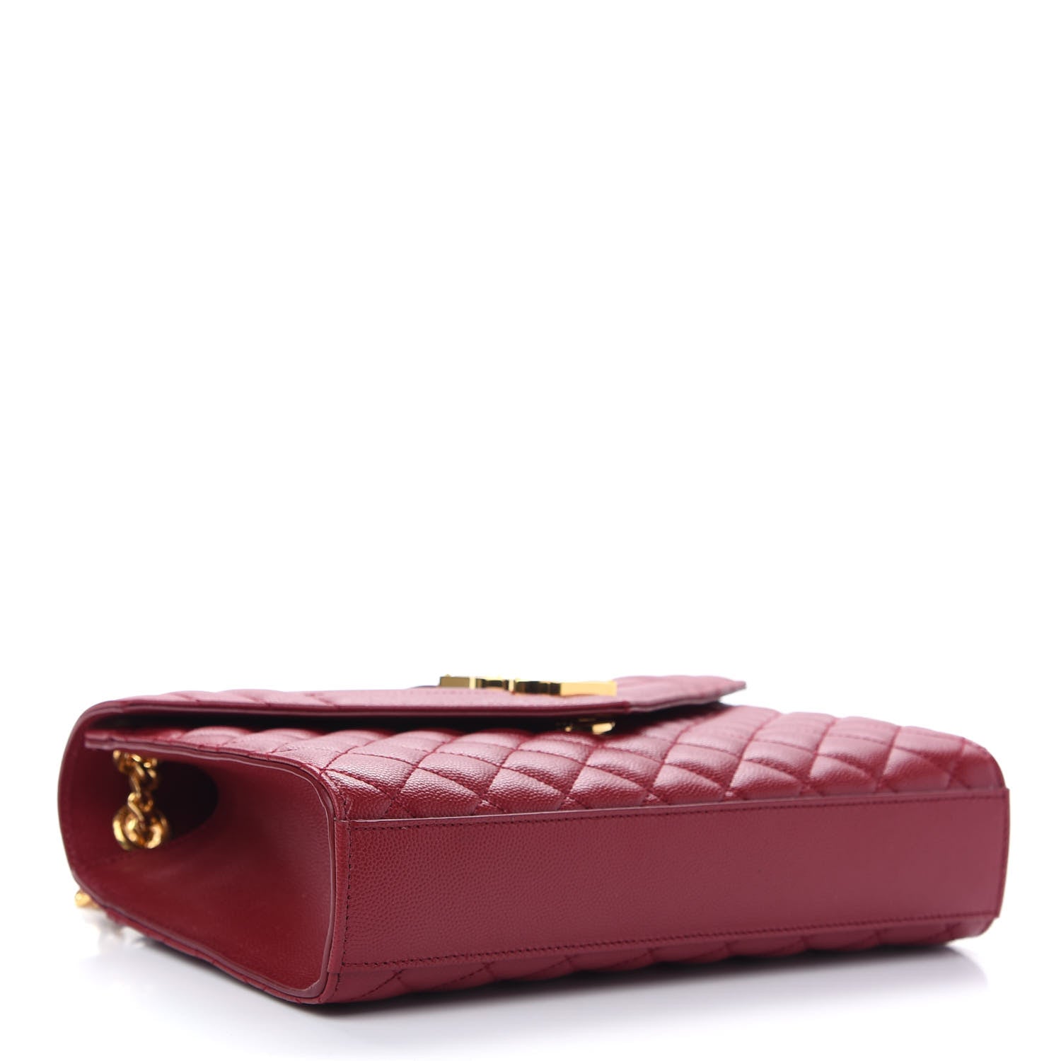 Saint Laurent Grain De Poudre Textured Mixed Matelasse Triquilt Medium Monogram Satchel Oxblood 4 of 8