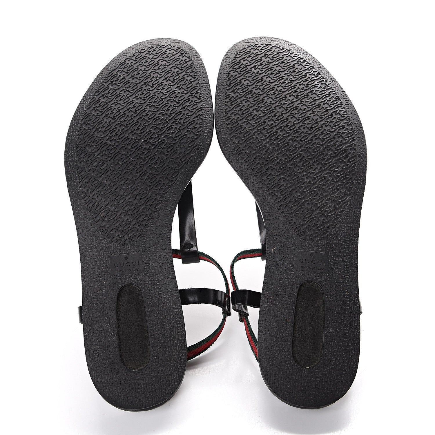 Gucci Calfskin Web Thong Sandals 39 Black 5 of 11